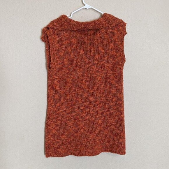 Y2K Chico's Women's Chunky Marled Knit Sweater Button Down L Sleeveless Collared - Picture 5 of 5